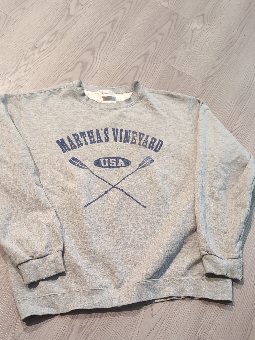 Vintage Nike 90s Martha's Vineyard USA Grey Crewneck Sweatshirt